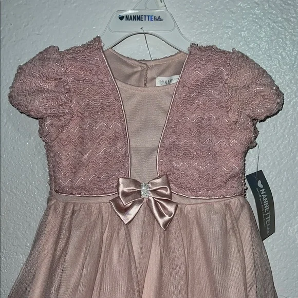 Nannette Pink Rosette Formal Dress Toddler size T3 - Picture 6 of 6
